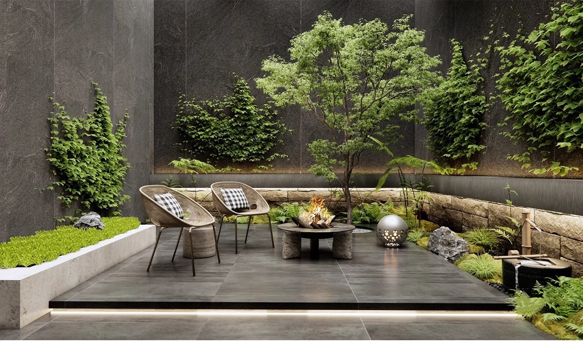 图片[14]-下沉式庭院私家花园别墅天井室内造景景观植物小品su模型草图大师-大怪兽分享