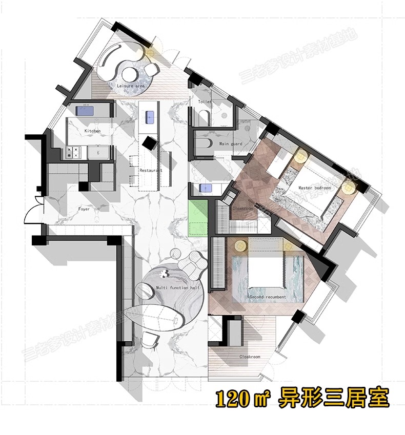 图片[14]-家装户型图室内设计平面家具布局图CAD方案ps分层PSD彩平图源文件-大怪兽分享