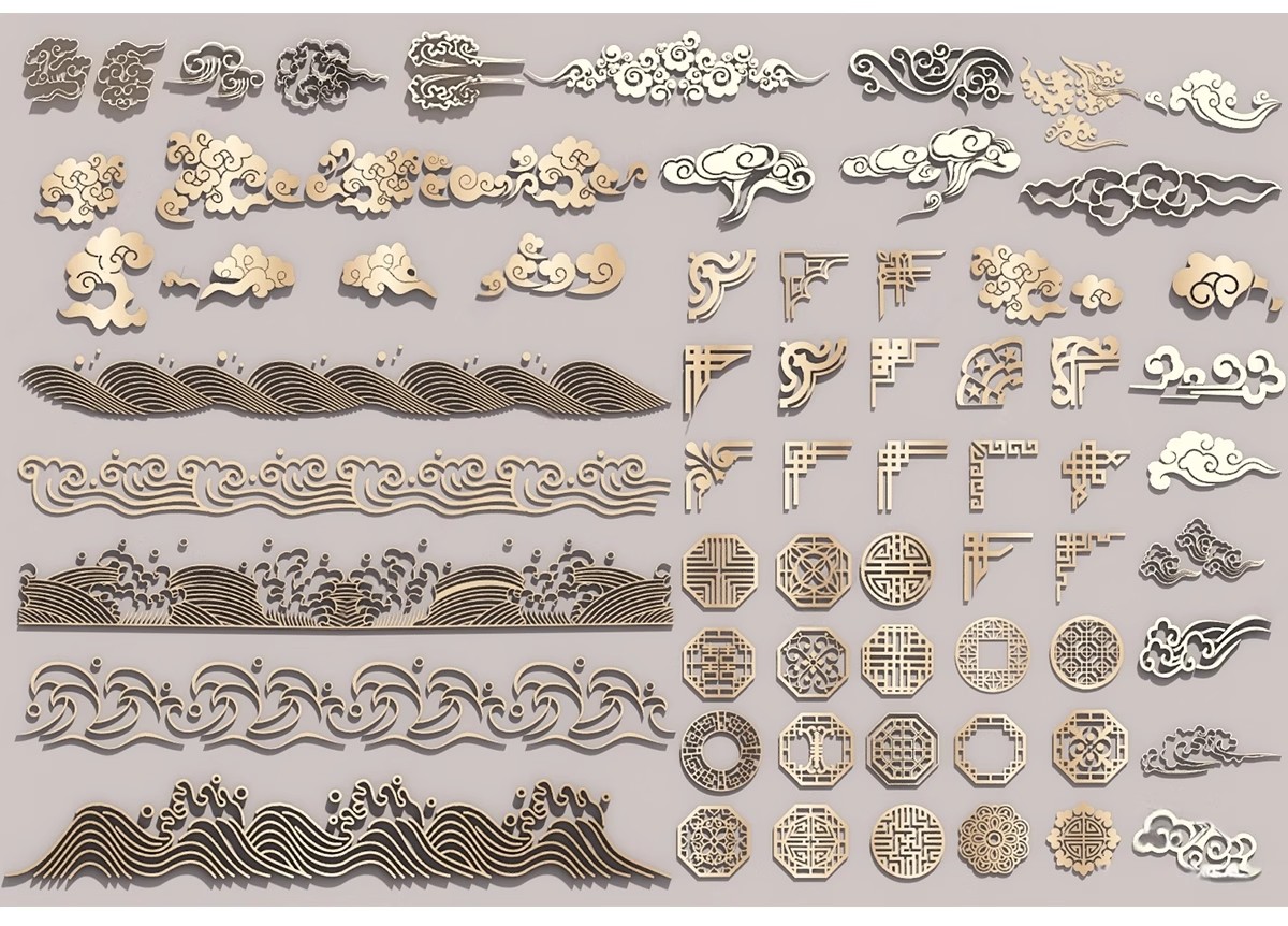 图片[14]-草图大师新中式角花角线花格窗花木雕金属镂空雕花窗镂花窗SU模型-大怪兽分享
