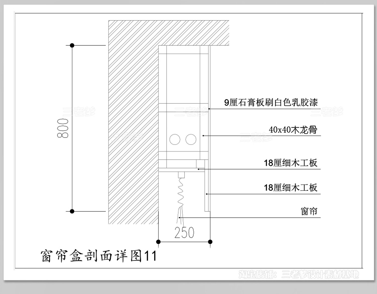 图片[15]-窗帘盒CAD施工图大样图暗藏式天花吊顶剖面做法工艺详图节点图库-大怪兽分享