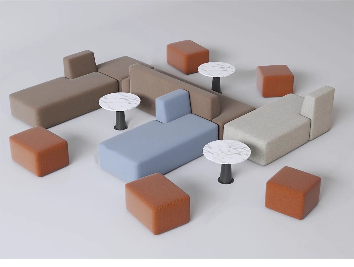 图片[14]-休闲沙发SU模型 办公室等待休息区商场接待多人单体工装草图大师-大怪兽分享