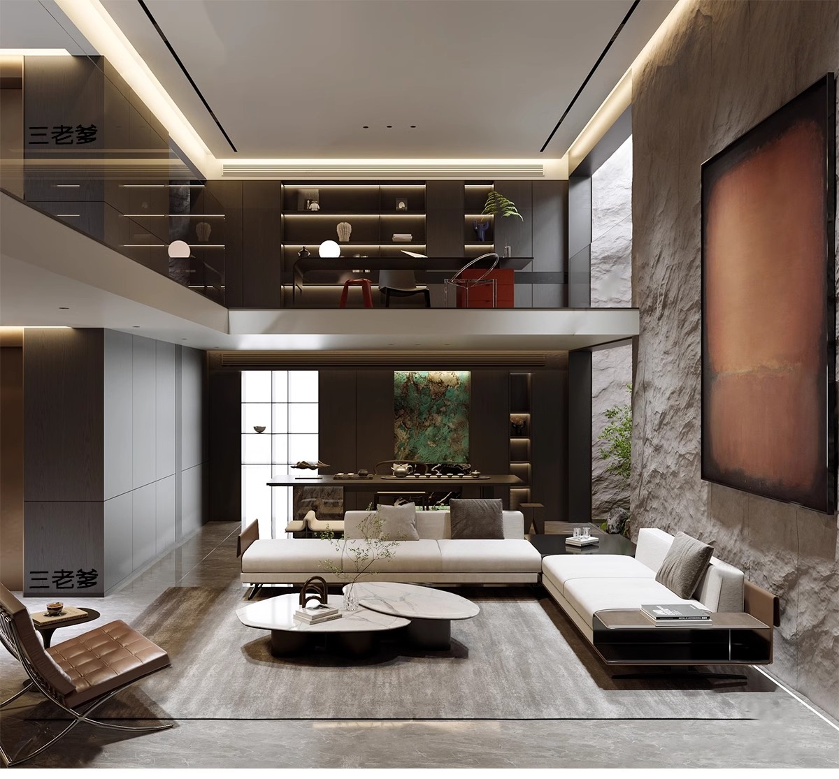 图片[14]-2025年现代简约复式挑空别墅3D模型库家装整体客厅卧室3Dmax素材-大怪兽分享