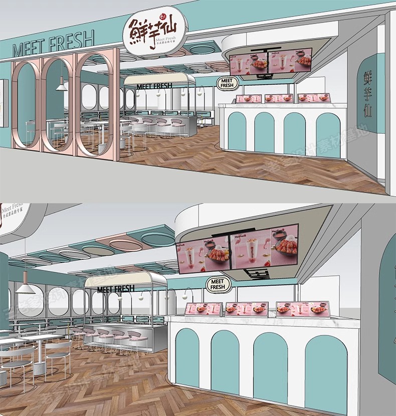 图片[22]-INS网红风LOFT工业风格咖啡厅奶茶店水吧草图大师SU模型CAD施工图-大怪兽分享