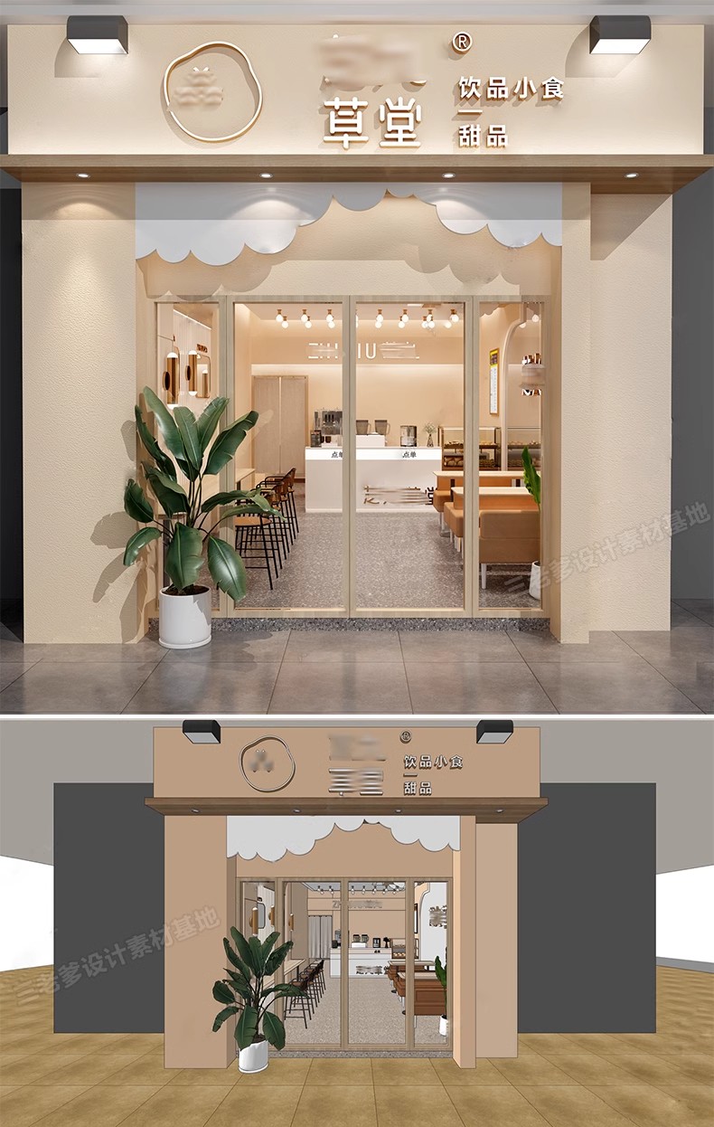 图片[23]-INS网红风LOFT工业风格咖啡厅奶茶店水吧草图大师SU模型CAD施工图-大怪兽分享