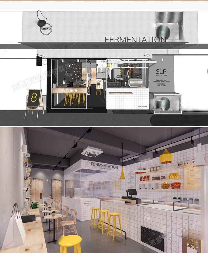 图片[24]-INS网红风LOFT工业风格咖啡厅奶茶店水吧草图大师SU模型CAD施工图-大怪兽分享