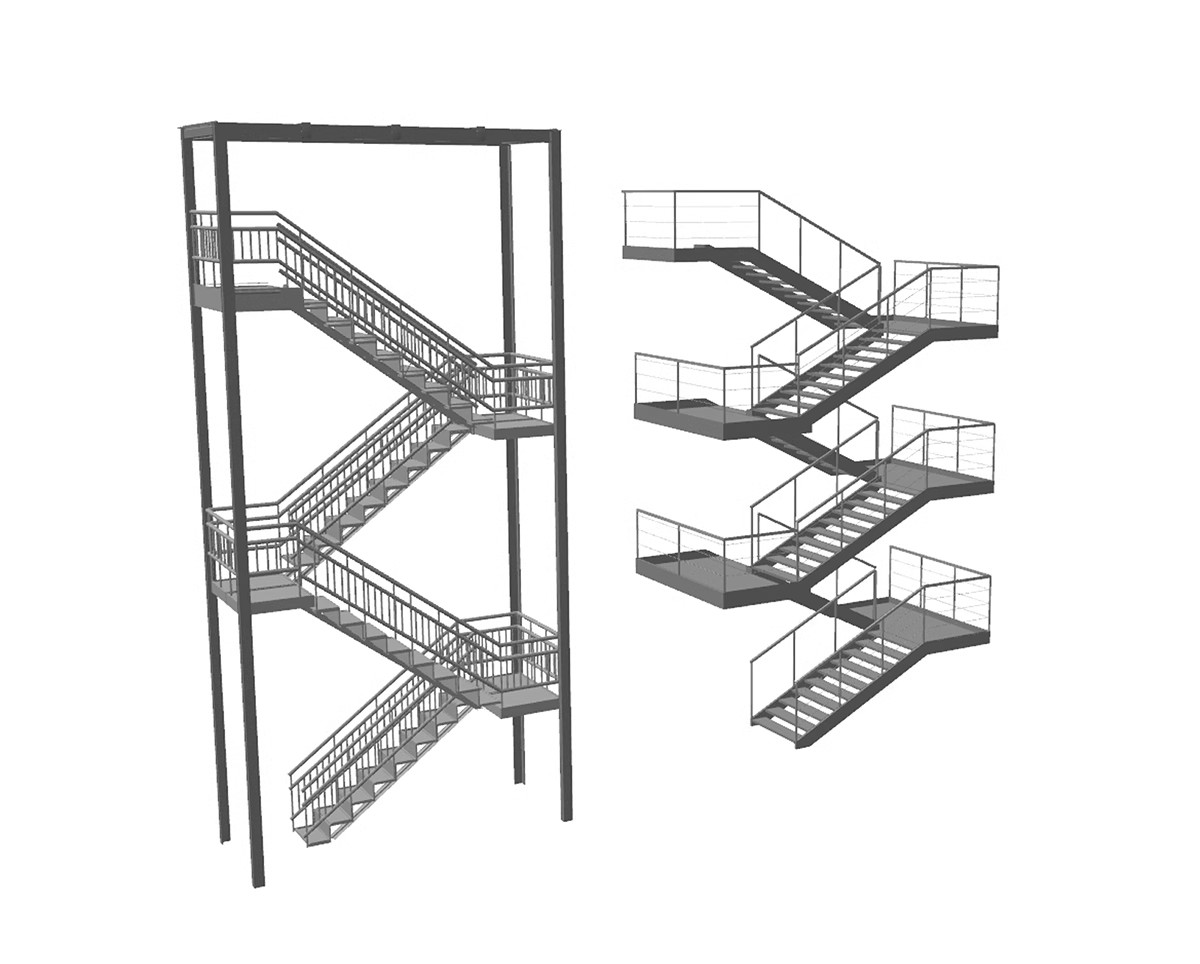 图片[15]-户外钢结构楼梯SU模型建筑工地安全爬梯设计sketchup草图大师素材-大怪兽分享