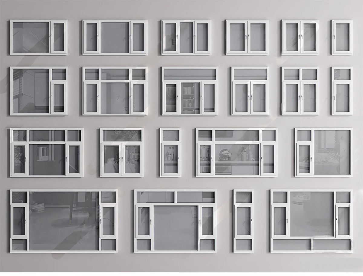 图片[15]-草图大师现代窗户组合推拉窗平开窗落地窗铝合金窗框断桥窗SU模型-大怪兽分享