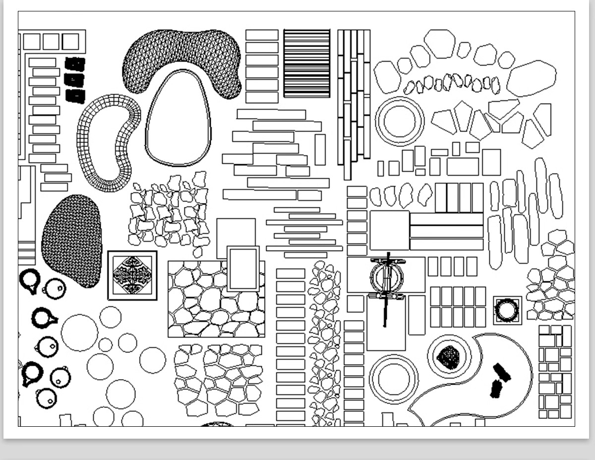 图片[15]-步道汀步小路CAD施工图 地面园林铺装中式别墅庭院景观小品图库块-大怪兽分享