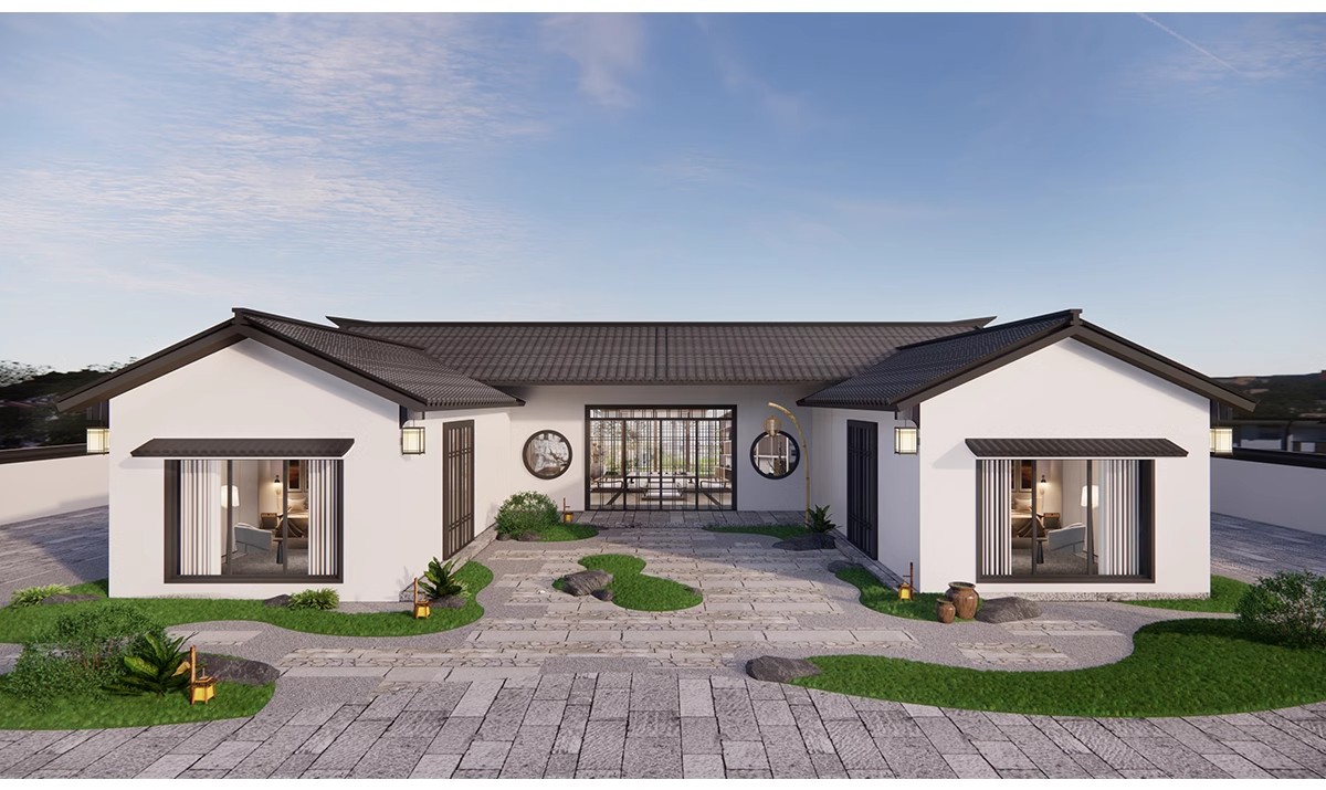 图片[15]-农村村庄落老房改造新中式景区民宿度假村美丽乡村SU模型草图大师-大怪兽分享