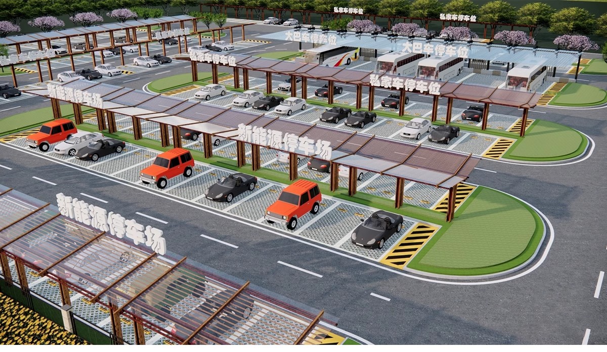图片[15]-户外生态露天停车场SU模型公共停车坪停车位sketchup草图大师素材-大怪兽分享