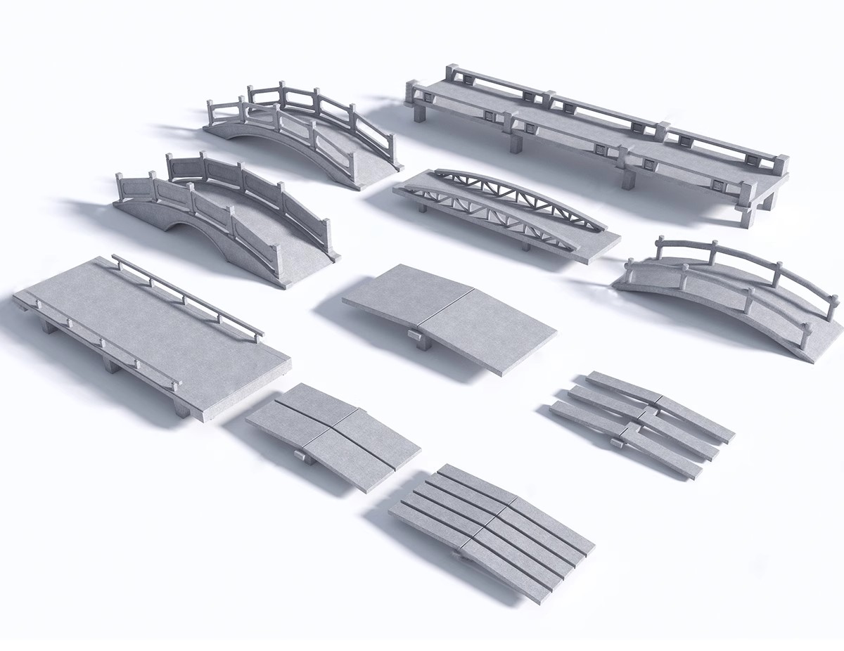图片[14]-景观桥石桥拱桥木桥SU模型sketchup设计素材库新中式草图大师小桥-大怪兽分享