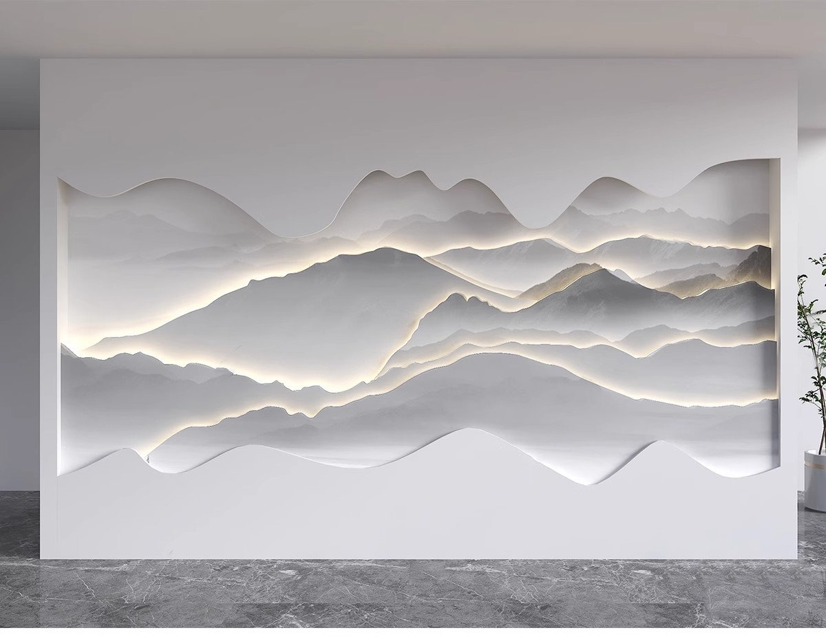 图片[15]-新中式轻奢背景墙SU模型 山水格栅云纹瓦片构件草图大师Sketchup-大怪兽分享