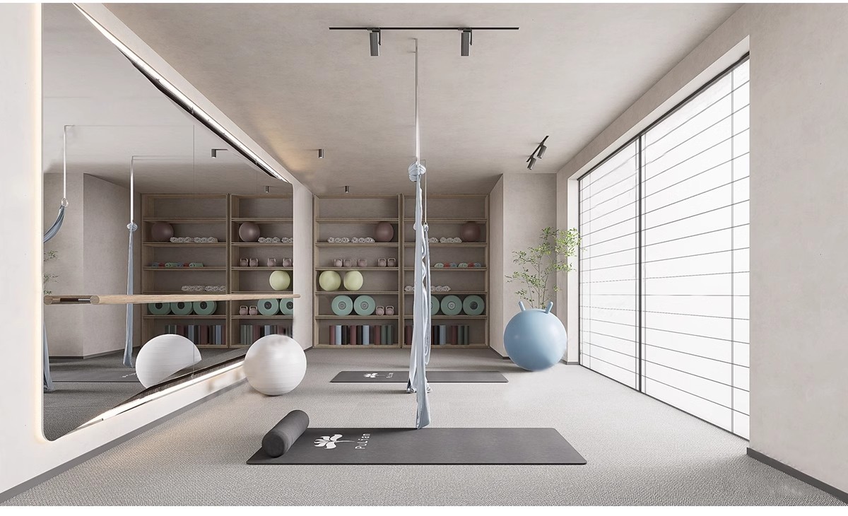 图片[15]-现代工业风健身房SU模型配套CAD施工图俱乐部私教瑜伽室草图大师-大怪兽分享