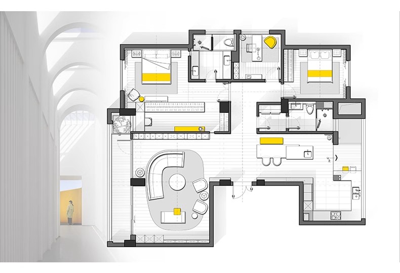 图片[15]-彩色立面平面ps彩平图PSD源文件 住宅家居布局网红风简约现代素材-大怪兽分享