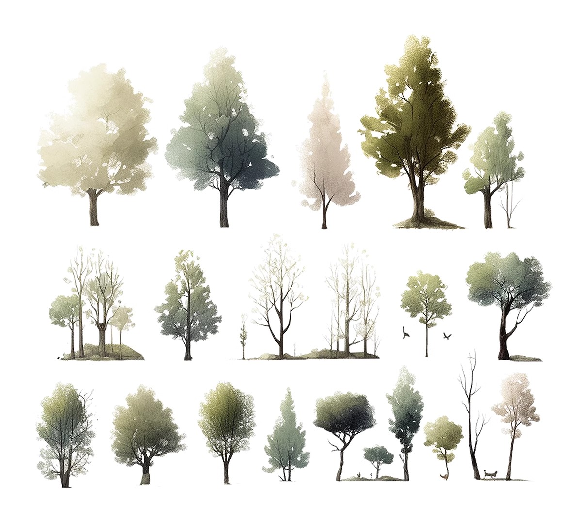 图片[15]-绿色纹理树PS素材竞赛风拼贴风小清新简约绿地鸟瞰轴测PSD文件PNG-大怪兽分享