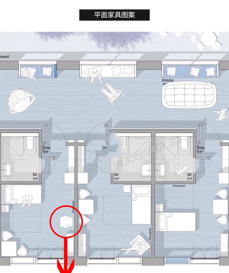 图片[15]-顶视图线稿风矢量人物素材 ps鸟瞰人俯视图配景室内家具人物-大怪兽分享