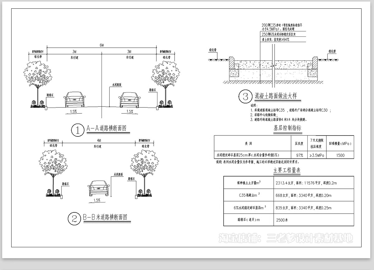 图片[15]-道路横断面剖面图CAD施工图断面图城市标准段绿化设计详图大样图-大怪兽分享
