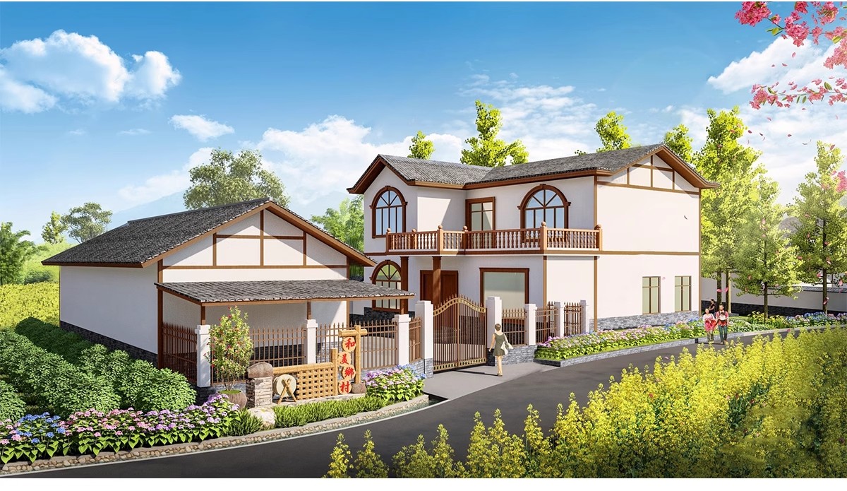 图片[15]-乡村住宅房屋建筑民居民房乡镇沿街楼房农村老房子改造su模型素材-大怪兽分享