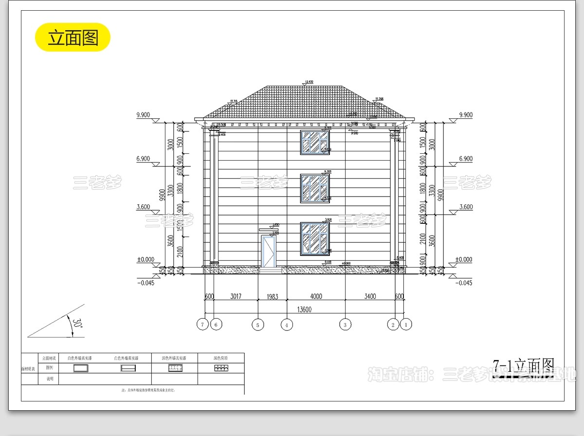 图片[14]-新农村自建房CAD施工图纸 建筑别墅布局结构三层半房子设计效果图-大怪兽分享