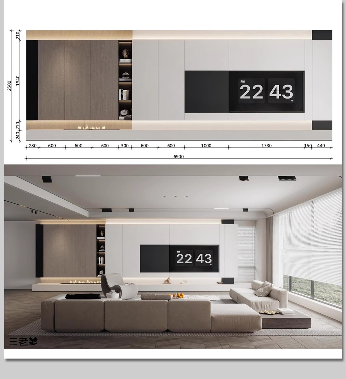 图片[15]-客厅餐厅卧室电视背景墙效果图家装装修设计参考图片尺寸标注排版-大怪兽分享