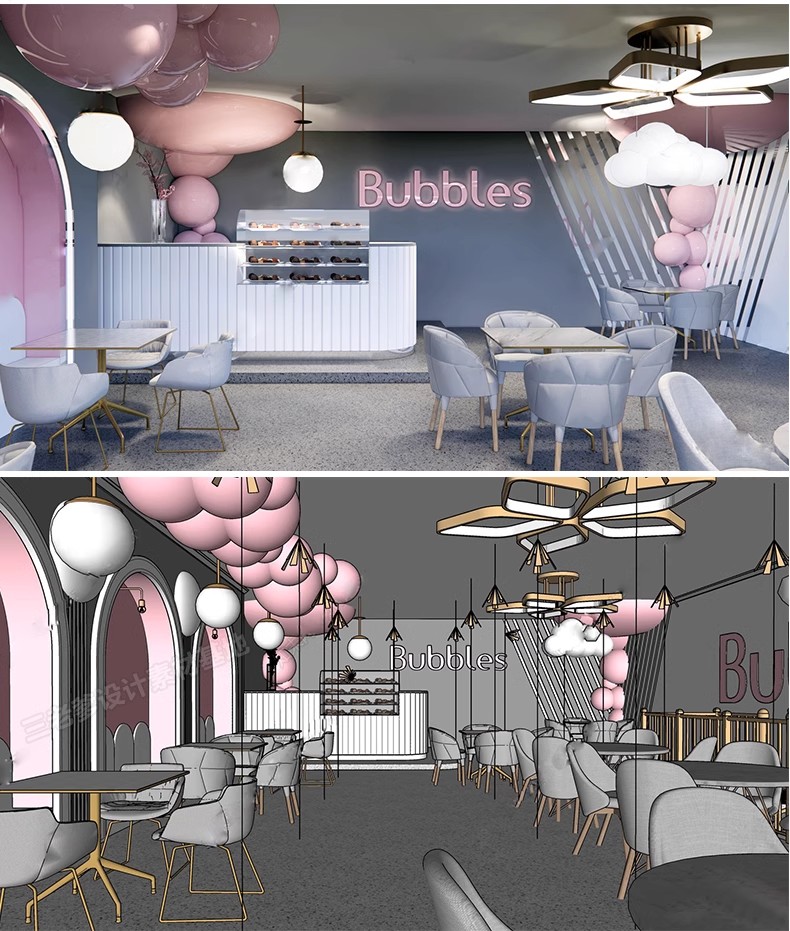 图片[31]-INS网红风LOFT工业风格咖啡厅奶茶店水吧草图大师SU模型CAD施工图-大怪兽分享