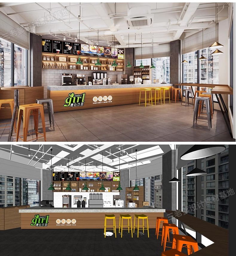 图片[39]-INS网红风LOFT工业风格咖啡厅奶茶店水吧草图大师SU模型CAD施工图-大怪兽分享