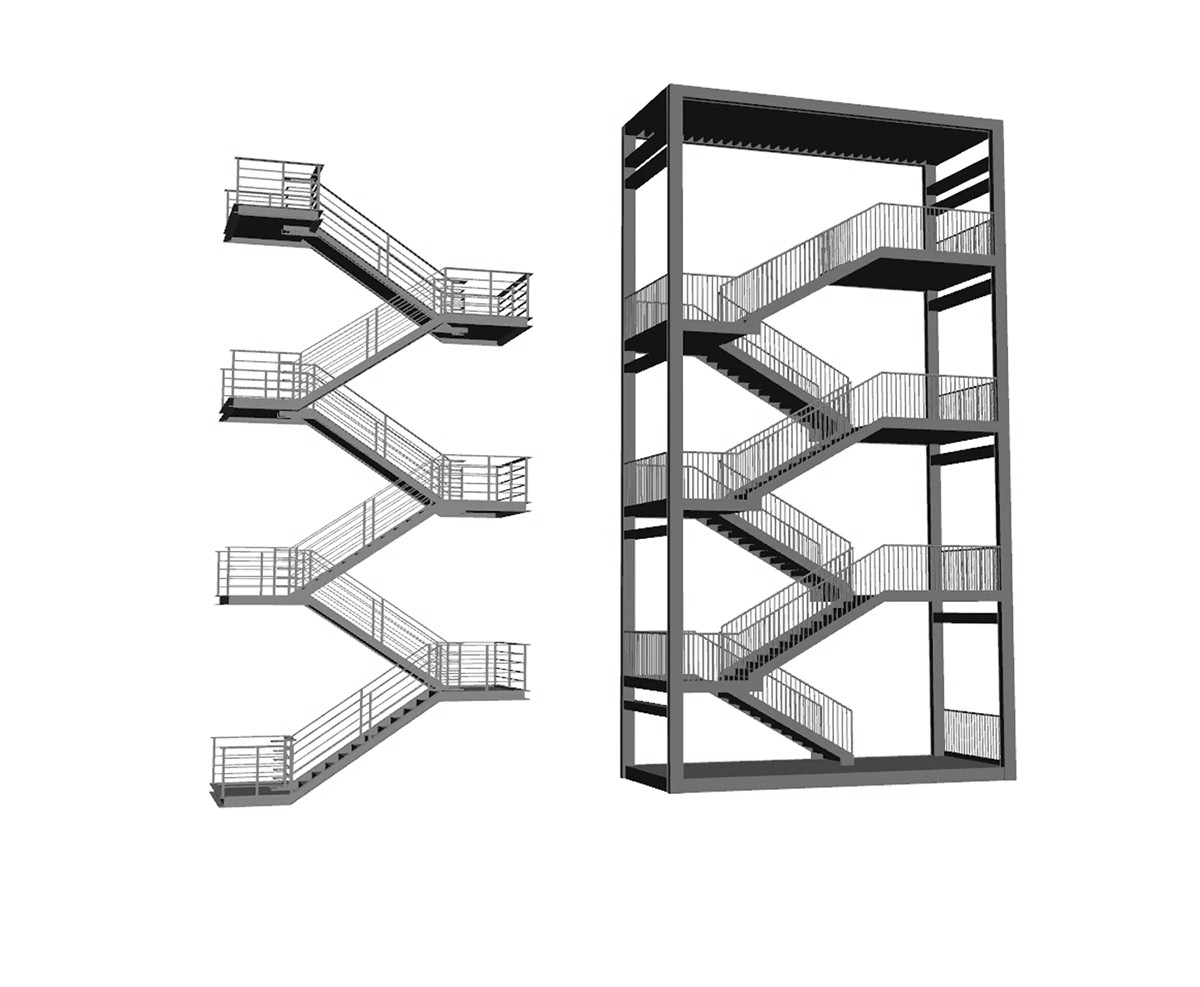 图片[16]-户外钢结构楼梯SU模型建筑工地安全爬梯设计sketchup草图大师素材-大怪兽分享