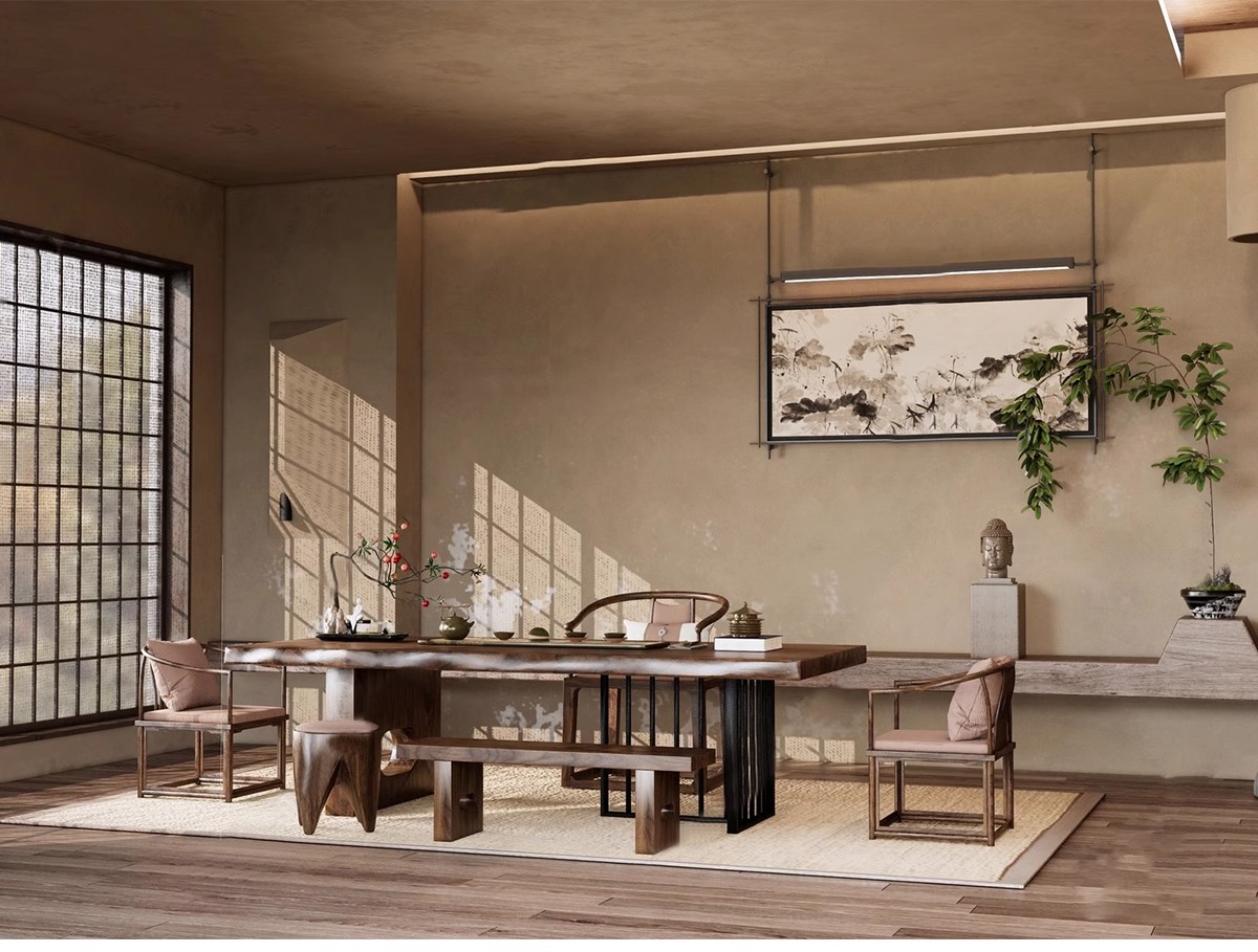 图片[16]-现代中古风家装家具客厅餐厅su模型复古风室内装饰工业风草图大师-大怪兽分享