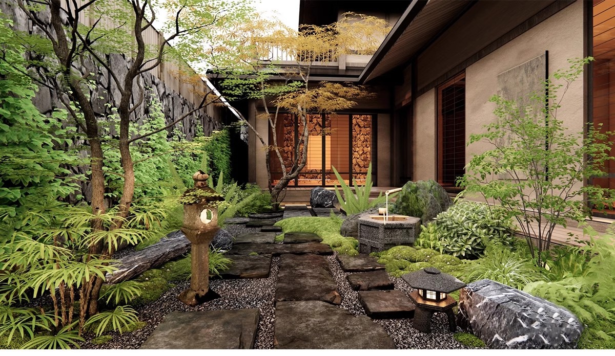 图片[15]-禅意新中式日式别墅庭院茶室枯山水景观假山流水SU模型草图大师-大怪兽分享