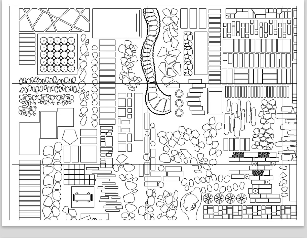 图片[16]-步道汀步小路CAD施工图 地面园林铺装中式别墅庭院景观小品图库块-大怪兽分享