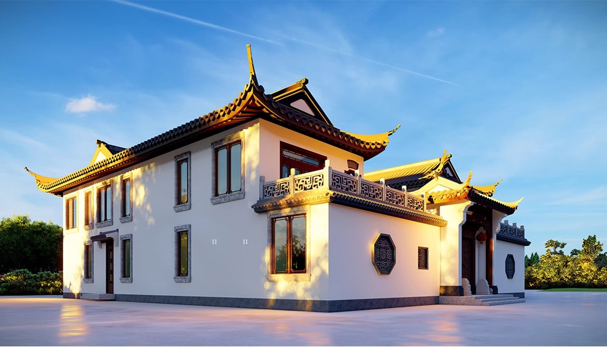 图片[16]-美丽乡村新中式徽派民宿民居民房别墅四合院建筑草图大师SU模型库-大怪兽分享