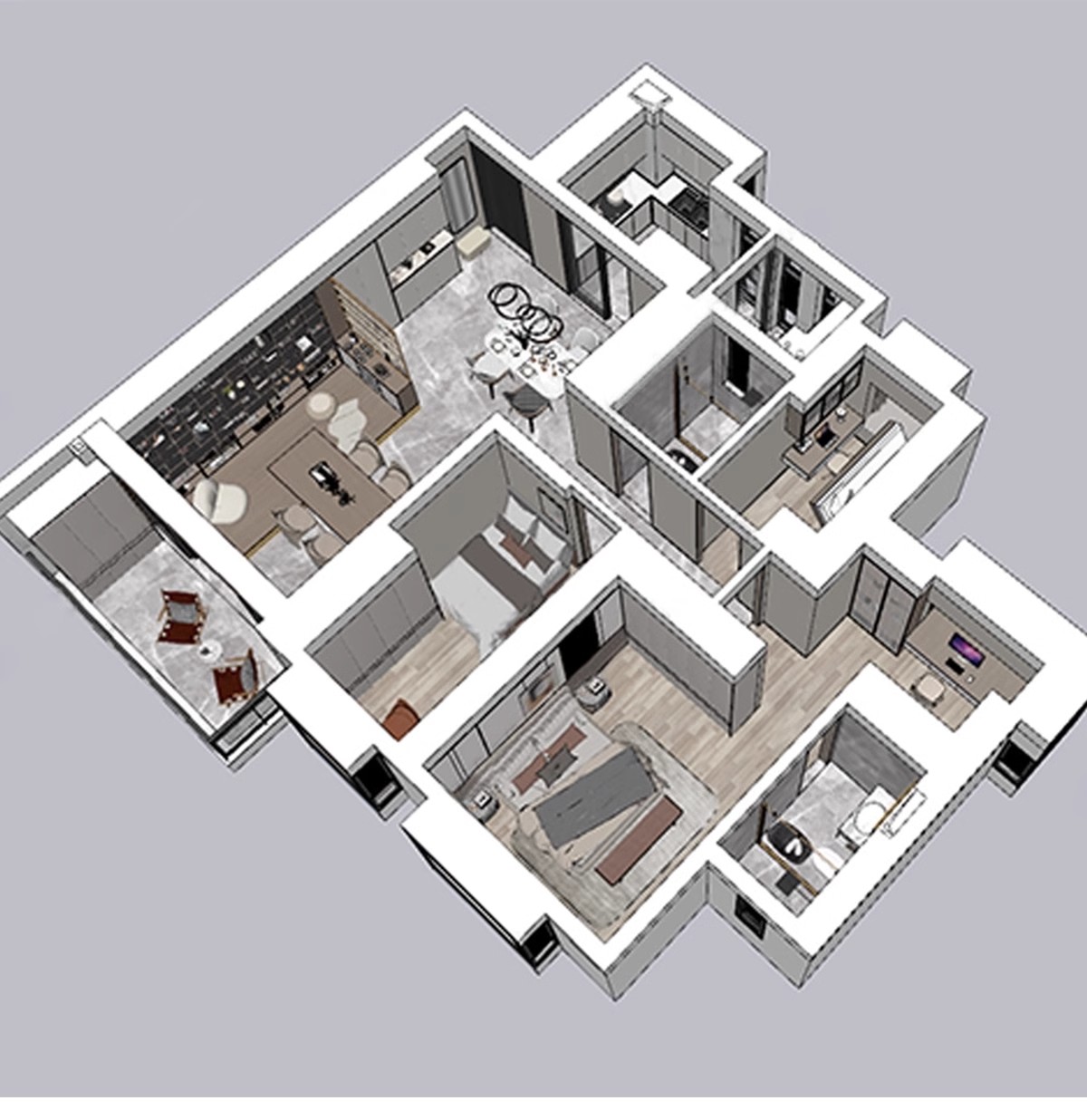 图片[25]-家装全屋整套客厅卧室厨房北欧现代新中式整体全套室内设计SU模型-大怪兽分享