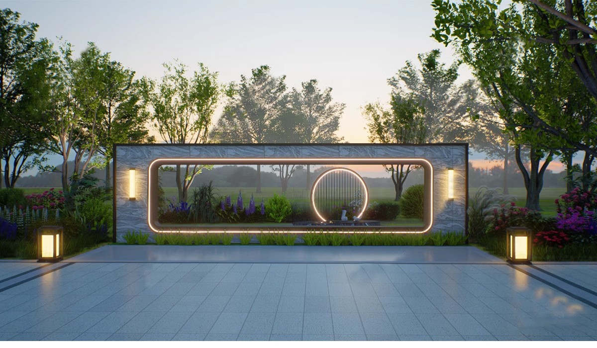 图片[16]-新中式轻奢背景墙SU模型 山水格栅云纹瓦片构件草图大师Sketchup-大怪兽分享