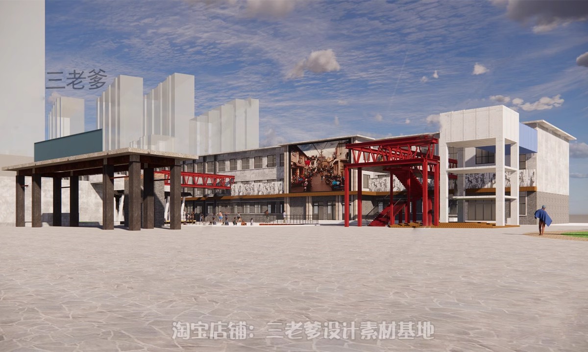 图片[16]-废弃工厂厂房仓库改造办公楼创意园区竞赛风建筑SU模型CAD施工图-大怪兽分享