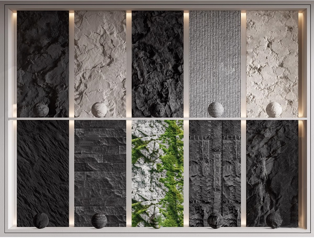 图片[16]-毛石墙面文化石熔积岩水泥石墙岩石浮雕背景墙草图大师单体SU模型-大怪兽分享