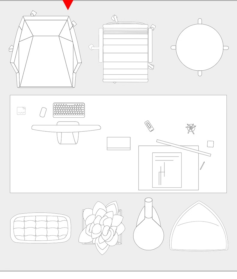 图片[16]-顶视图线稿风矢量人物素材 ps鸟瞰人俯视图配景室内家具人物-大怪兽分享