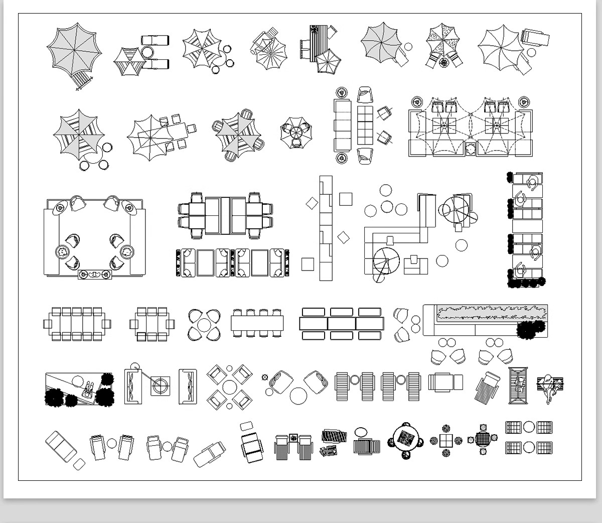 图片[16]-户外桌椅家具太阳伞景观小品公园广场座椅坐凳CAD图块素材CAD图库-大怪兽分享