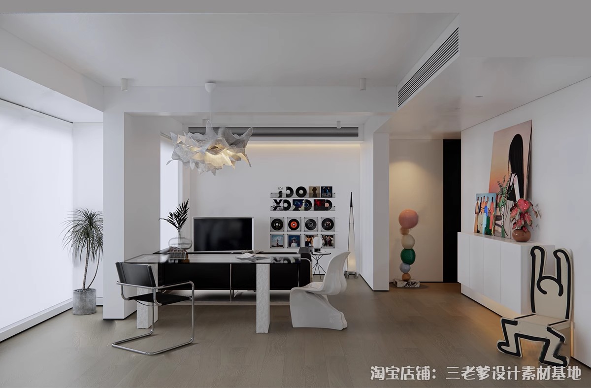 图片[16]-包豪斯家装SU模型 客厅餐厅多巴胺中古沙发桌椅家具组合草图大师-大怪兽分享