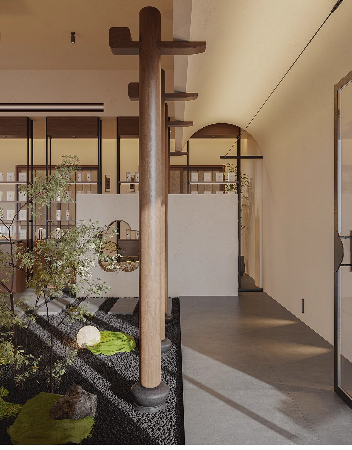 图片[15]-茶楼茶馆设计效果图现代禅意中式侘寂风室内茶室会所工装装修图片-大怪兽分享