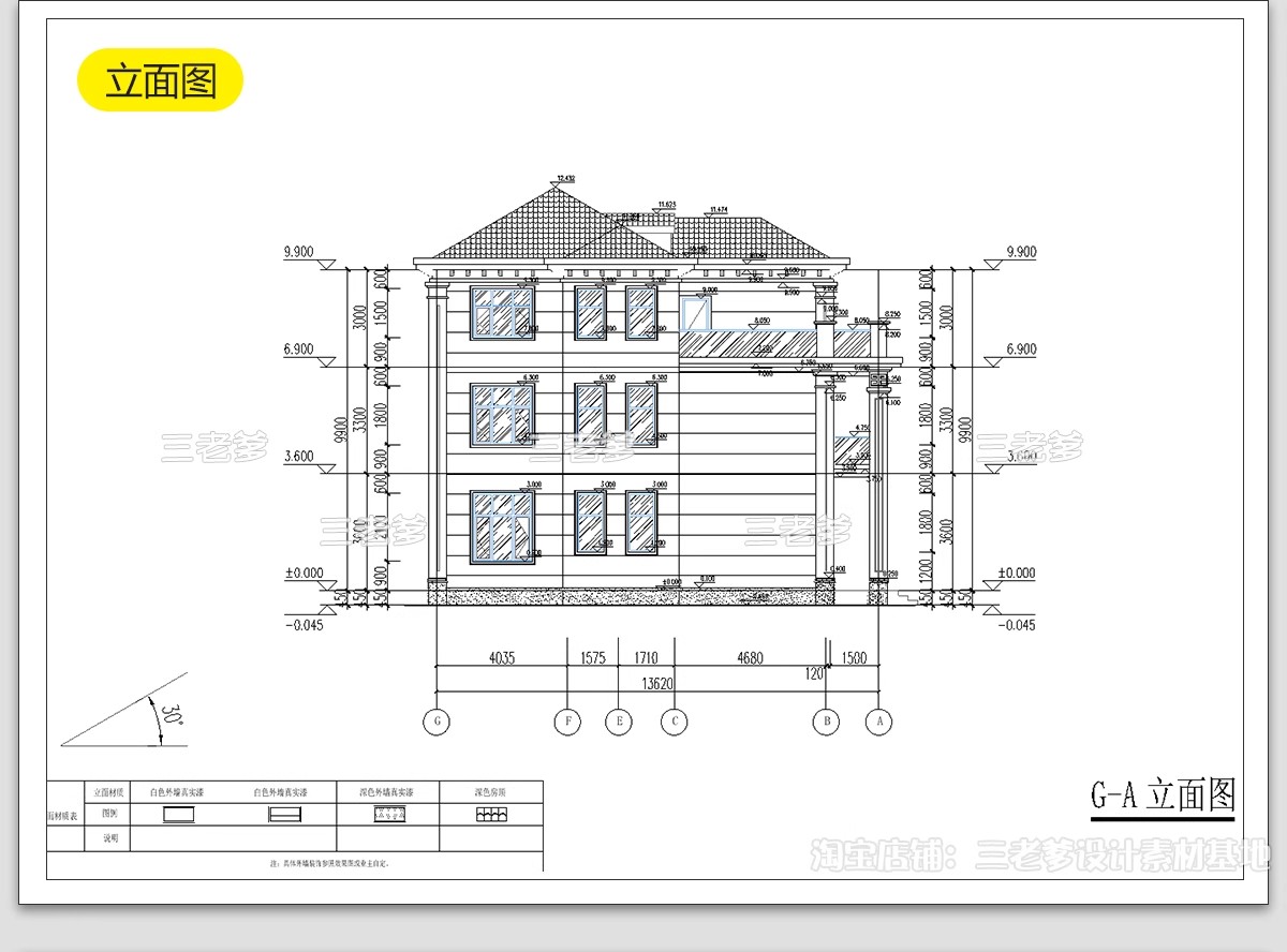 图片[15]-新农村自建房CAD施工图纸 建筑别墅布局结构三层半房子设计效果图-大怪兽分享