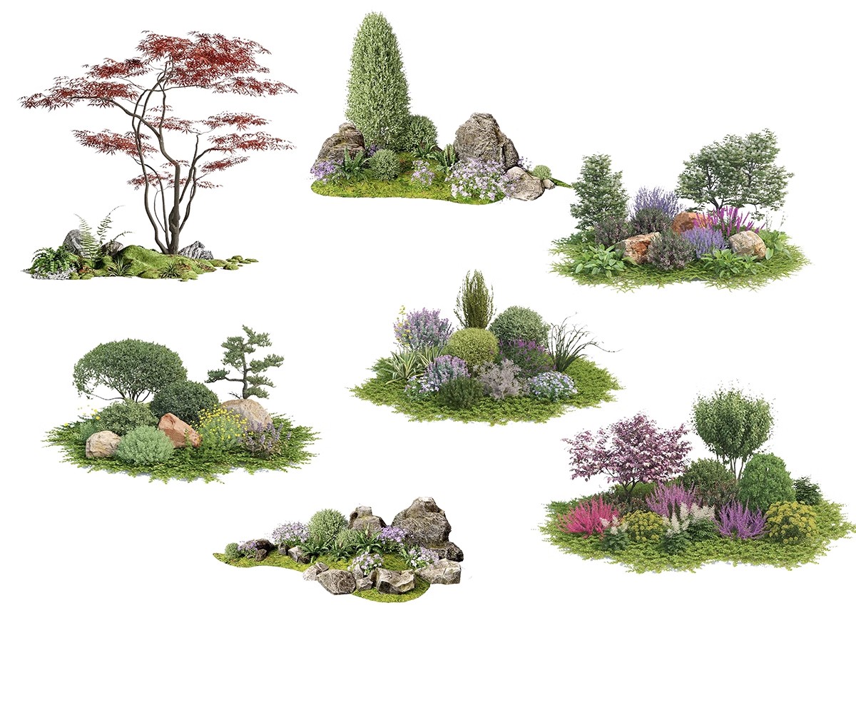 图片[15]-花坛树池ps素材库景观花镜花草植物乔灌木造型组团psd免抠效果图-大怪兽分享