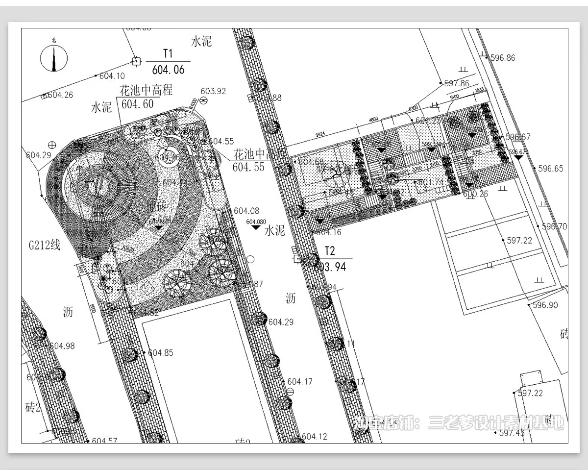 图片[16]-美丽乡村公园广场小游园CAD施工图村民农村活动景观平面图设计-大怪兽分享