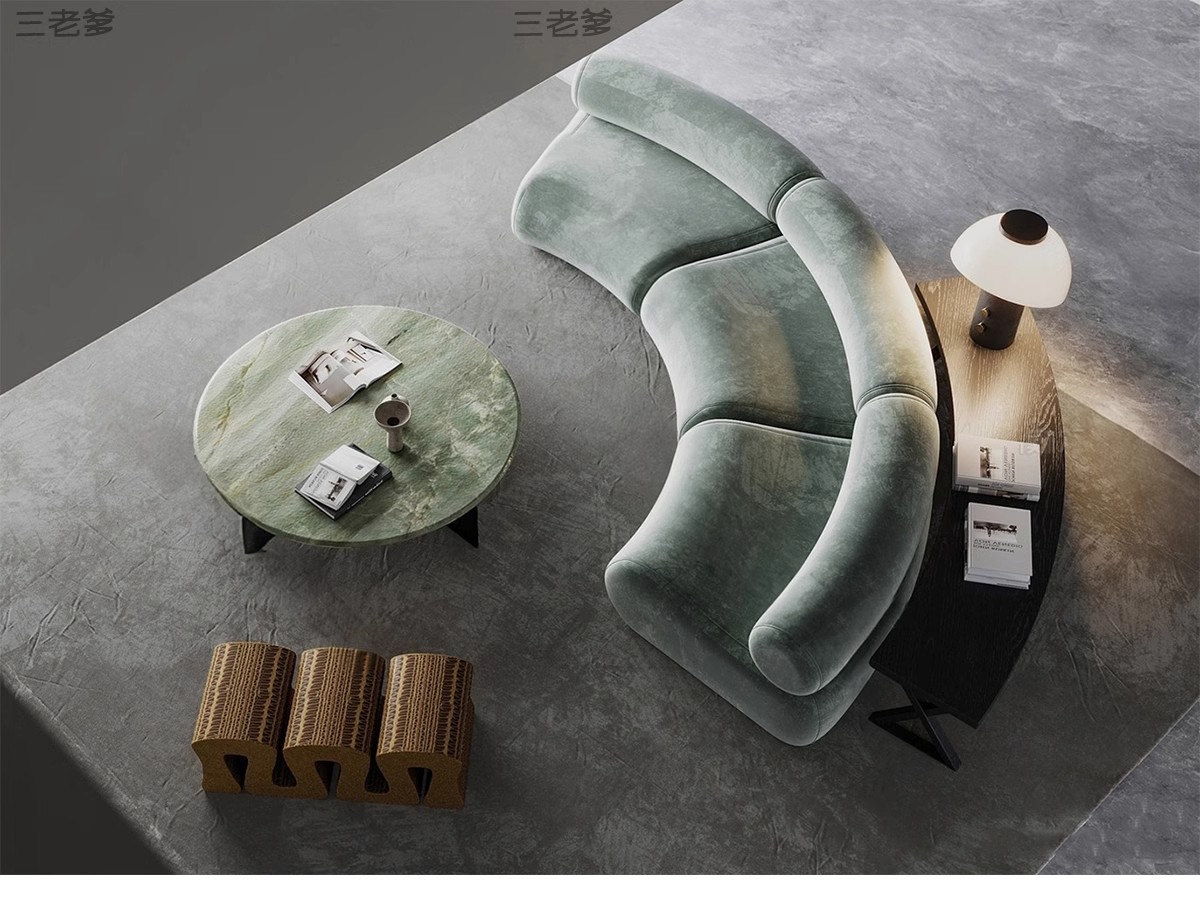 图片[16]-休闲沙发SU模型 办公室等待休息区商场接待多人单体工装草图大师-大怪兽分享