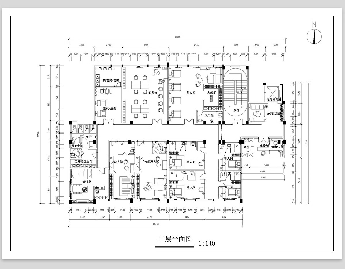 图片[16]-养老院社区养老服务中心建筑设计CAD施工图方案平面布置图PPT方案-大怪兽分享