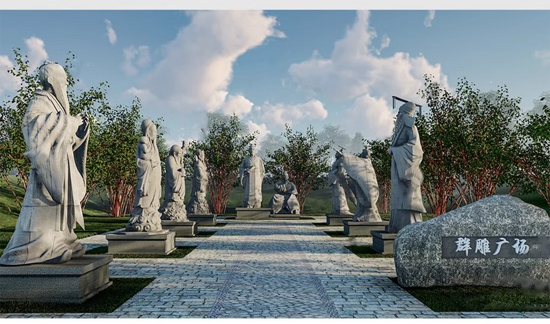 图片[16]-古代圣贤近代伟人历史人物石雕孔子景观雕塑小品su模型库草图大师-大怪兽分享