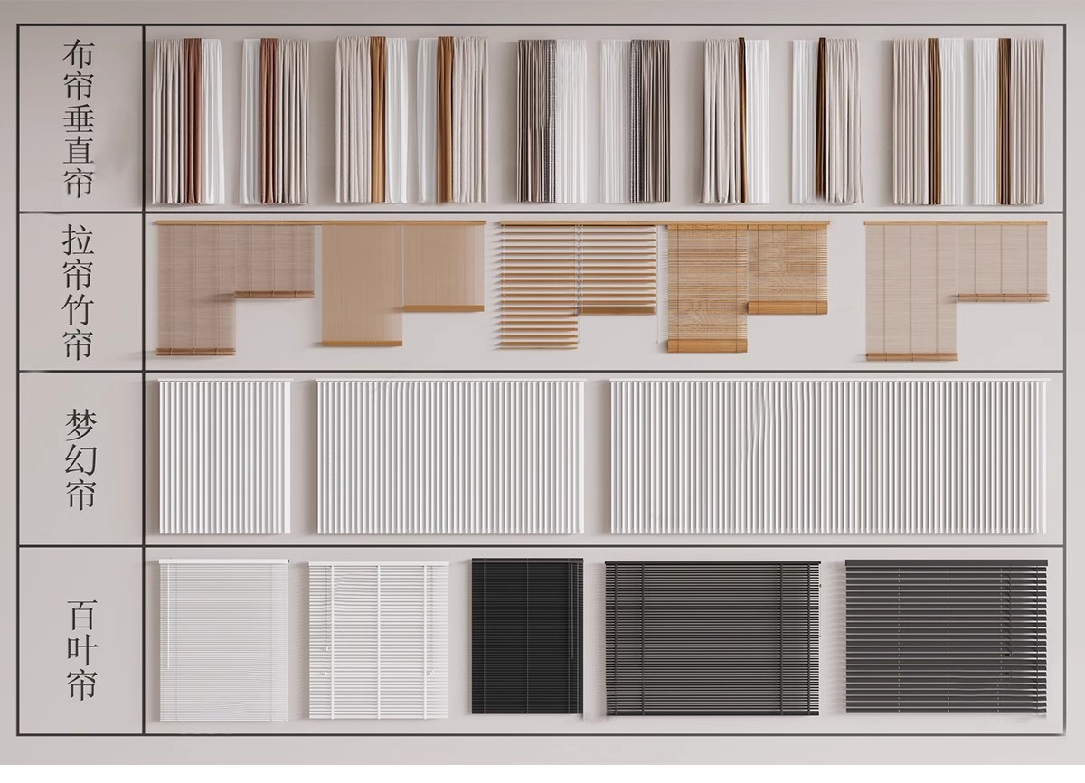 图片[16]-客厅卧室软装现代布艺罗马杆窗帘纱帘帷幔遮光拉帘SU模型草图大师-大怪兽分享