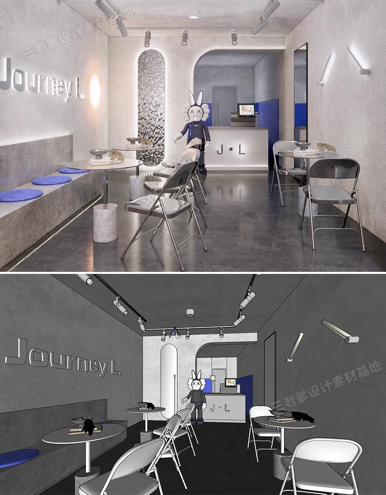 图片[41]-INS网红风LOFT工业风格咖啡厅奶茶店水吧草图大师SU模型CAD施工图-大怪兽分享