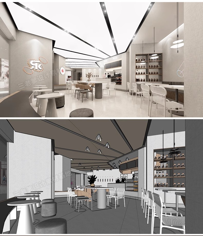 图片[42]-INS网红风LOFT工业风格咖啡厅奶茶店水吧草图大师SU模型CAD施工图-大怪兽分享