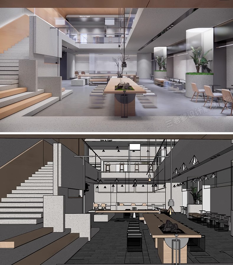 图片[43]-INS网红风LOFT工业风格咖啡厅奶茶店水吧草图大师SU模型CAD施工图-大怪兽分享