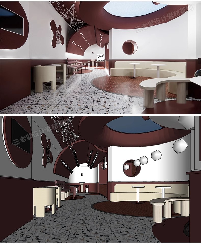 图片[44]-INS网红风LOFT工业风格咖啡厅奶茶店水吧草图大师SU模型CAD施工图-大怪兽分享